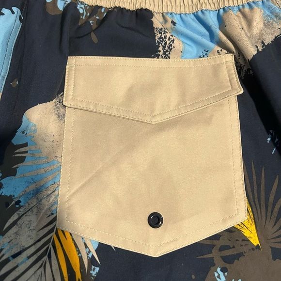 Tropical Tie Dye Men's Swim Trunks Large Board Shorts Palms Marble - Picture 11 of 13